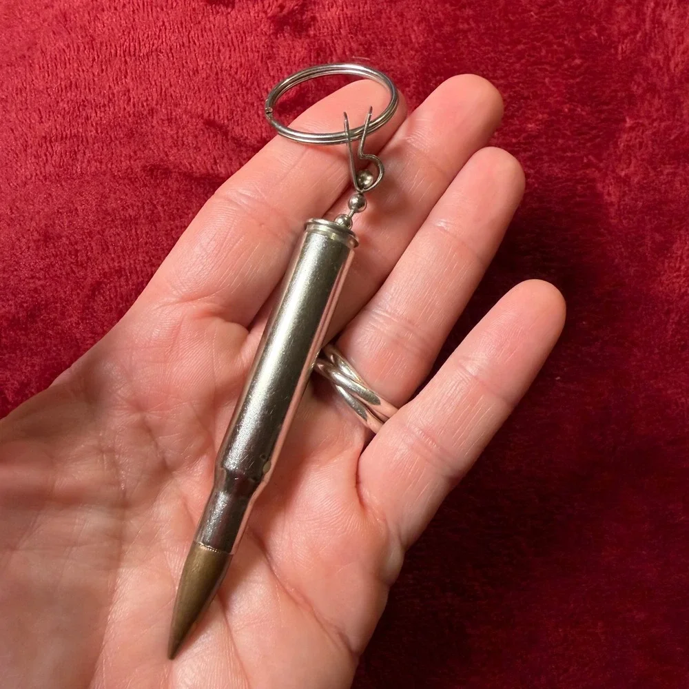 30-06 Springfield Bullet Keychain Silver Tone Metal Novelty Hunting Gift‎ 4.5
